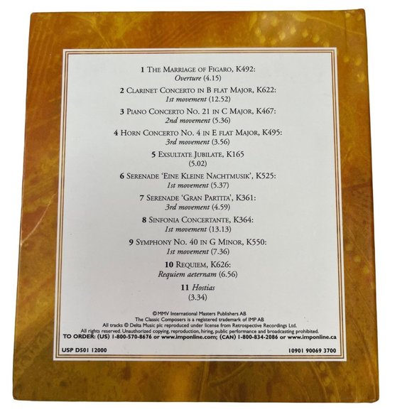 Classic Composer Mozart Musical Masterpieces Book and CD Set - Picture 2 of 4